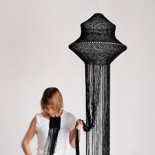 Medina One Macrame Lamp - Black | Pendants by Hamimi