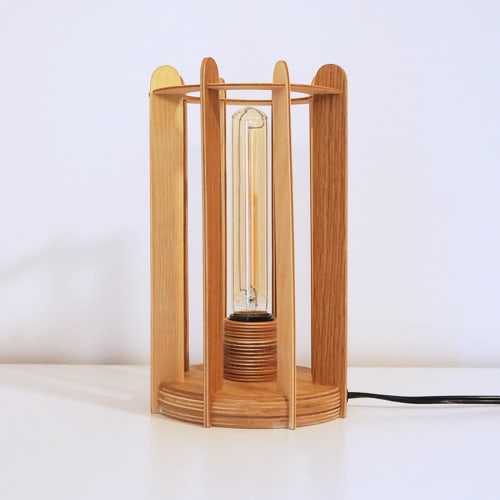 La tube - Wooden table lamp (Price taxes included) | Lamps by Slice of wood / Tranche de bois