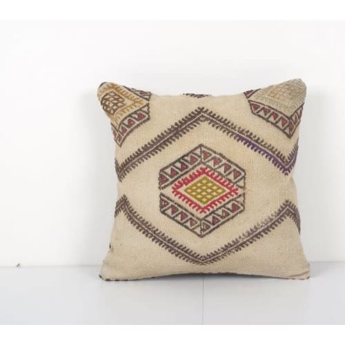 Vintage Cream Kilim Pillow Cover, Tribal Vintage Kilim Pillo | Cushion in Pillows by Vintage Pillows Store