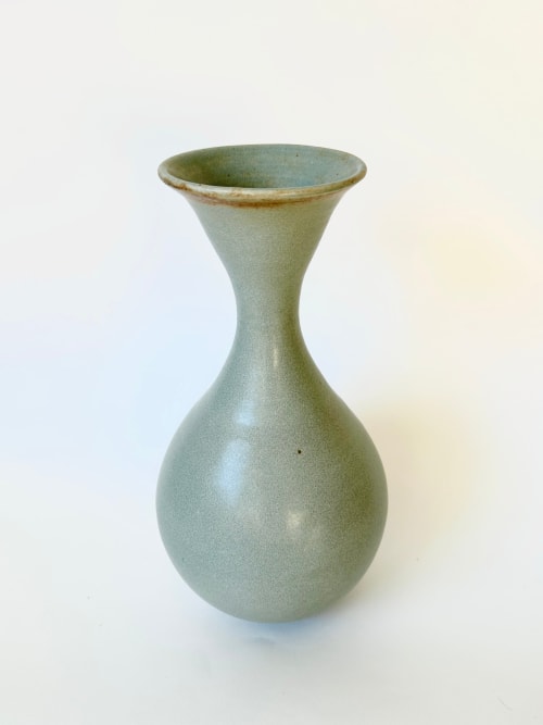 Soft blue flared bottleneck No. 17 | Vases & Vessels by Dana Chieco