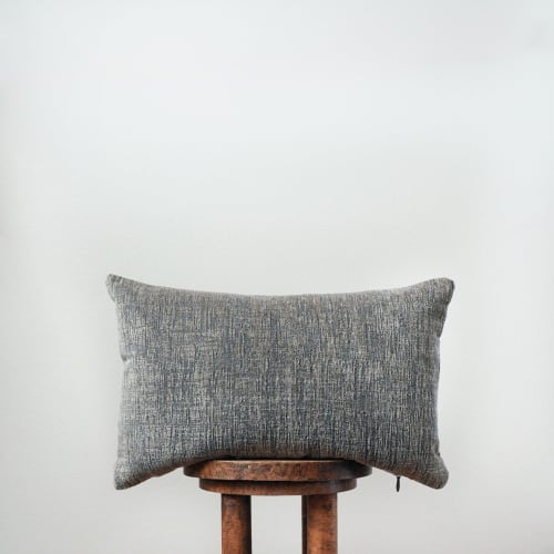 Brown and Black Striated Chenille Lumbar Pillow 14x22 | Pillows by Vantage Design