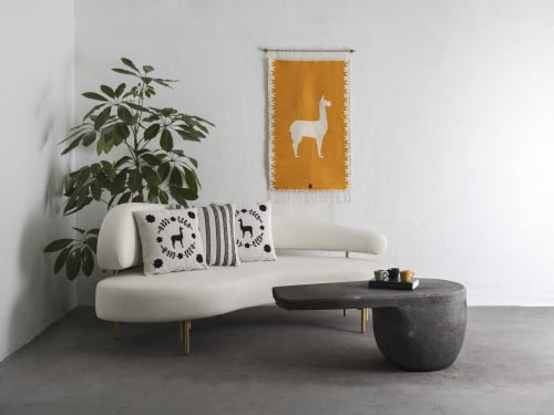 LLAMA Handwoven Tapestry, Ochre | Wall Hangings by ANDEAN