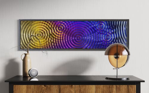 Interference 5 Drops Multicolor Mural | Decorative Objects by PlusObject