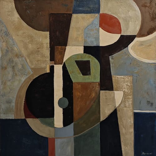 Presence silencieuse - peinture geometrique | Oil And Acrylic Painting in Paintings by Sophie DUMONT.