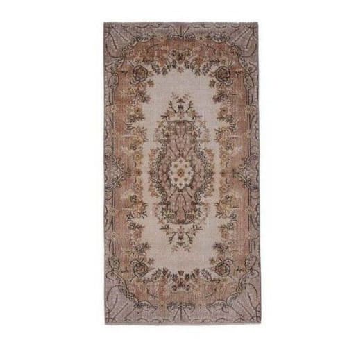 Early 20th Century Sparta Rug - Wool Low Pile Boho Carpet | Rugs by Vintage Pillows Store