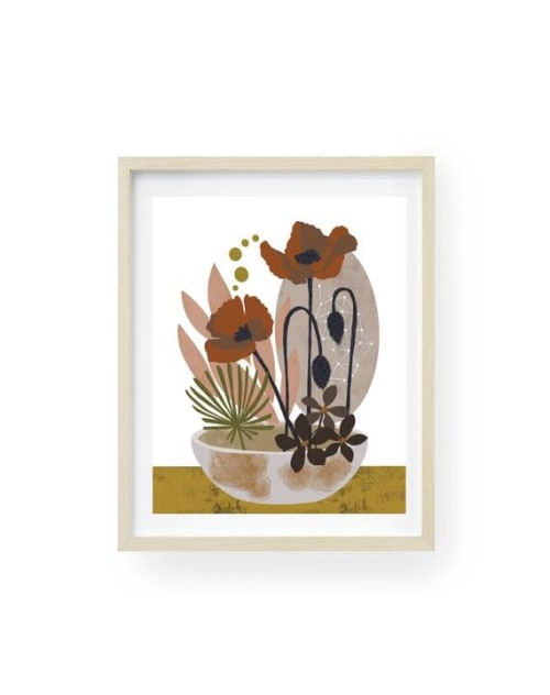 Wabi Sabi Poppies #1 - Modern Botanicals | Prints by Birdsong Prints