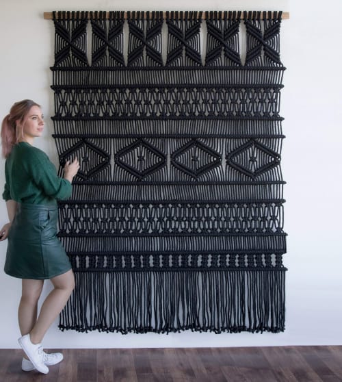 Extra Large Fiber Artwork - ROSA | Wall Hangings by Rianne Aarts / Teddy and Wool Studio