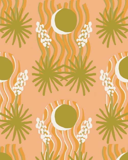 Yucca Moon Removable Fabric Wallpaper - Peel and Stick! | Wallpaper by Samantha Santana Wallpaper & Home
