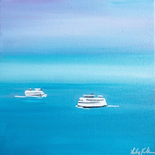 Island Comings And Goings | Paintings by Neon Dunes by Lily Keller