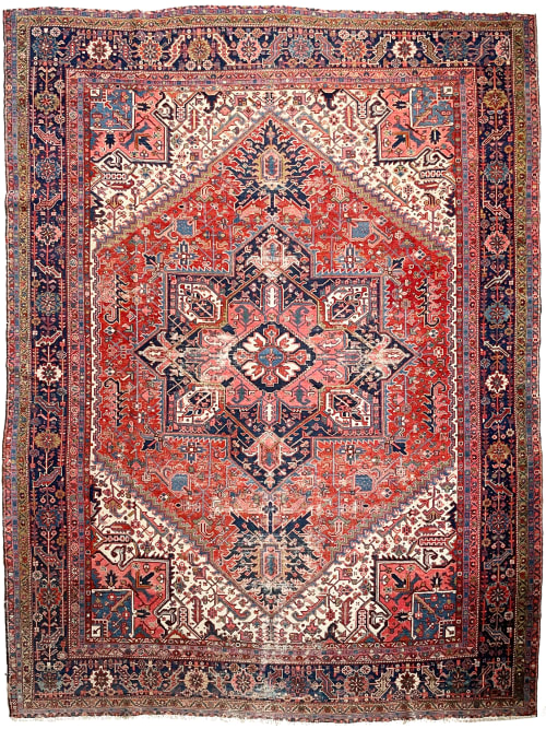 TRUE KING | Mighty Iconic Antique Karaja | Deep Strawberry | Area Rug in Rugs by The Loom House