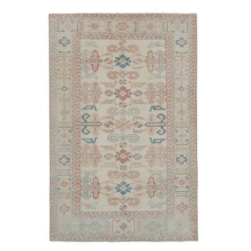 Vintage Turkish Kars Rug with Romantic Mid-Century Modern | Rugs by Vintage Pillows Store
