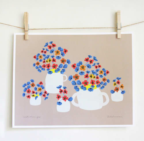 Nasturtium Jars Print | Prints by Leah Duncan