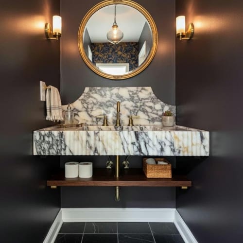 Hand Carved Marble Vanity Sink: Modern Bathroom | Water Fixtures by AYMARBLEDESIGN LLC