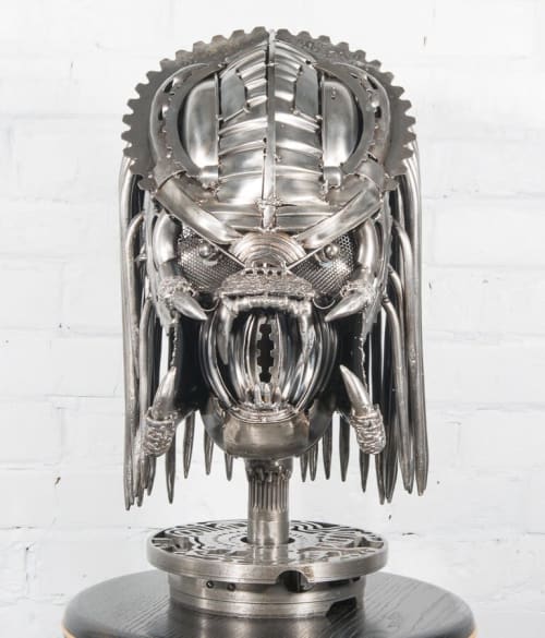 3d Sculpture, Predator, Predator Bust, Skull, steel | Sculptures by Awesome Knots