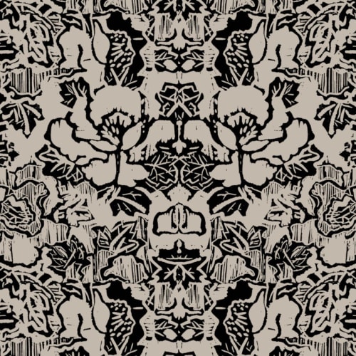 Indian Floral (Med), Taupe | Fabric in Linens & Bedding by Philomela Textiles & Wallpaper
