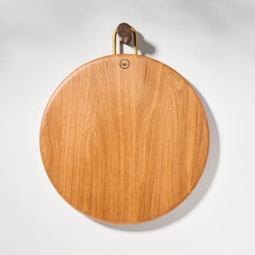 KENNETH Modern White Oak Serving Board with Brass Handle | Serveware by Untitled_Co