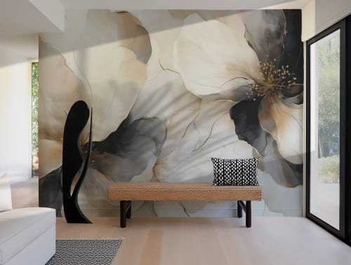 Bold Floral Wallpaper Mural | Wall Treatments by ELOISE WORLD STUDIO