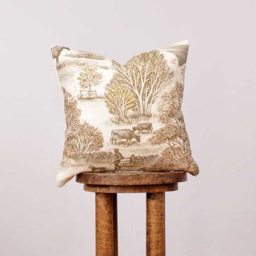 Landscape Scene Printed on Linen Pillow 15.5x15.5 | Pillows by Vantage Design