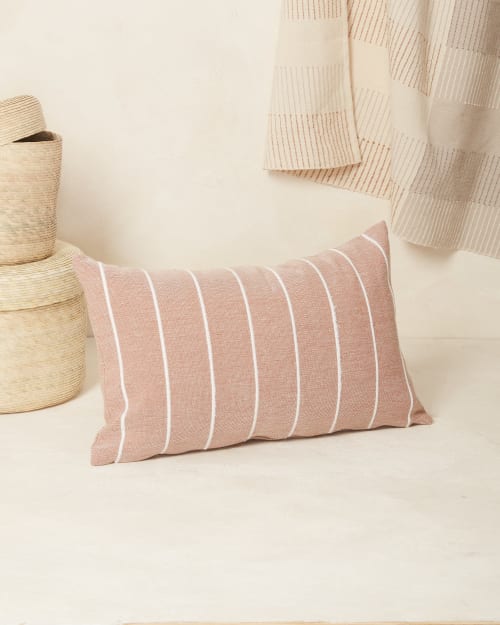 Recycled Stripe Lumbar Pillow - Clay | Pillows by MINNA