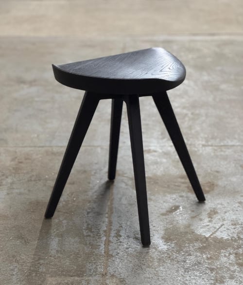 Mid Century Modern Swivel Stool: Hardwood Swiveling Tractor Seat Chair, USA made | Dining Chair in Chairs by Marco Bogazzi