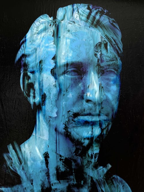 Frozen Gaze – Contemporary Bust Painting | Paintings by Dario Moschetta