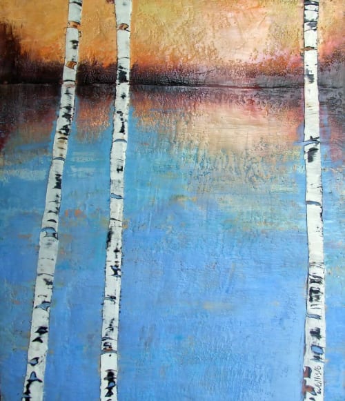 Orange Skies | Mixed Media in Paintings by Susan Wallis