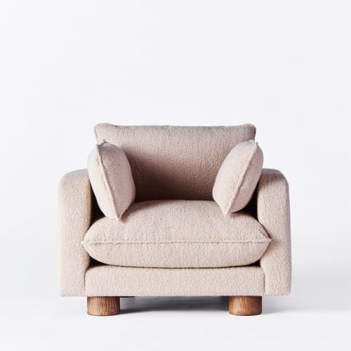 Miles Armchair Boucle Beige | Work by District Loom