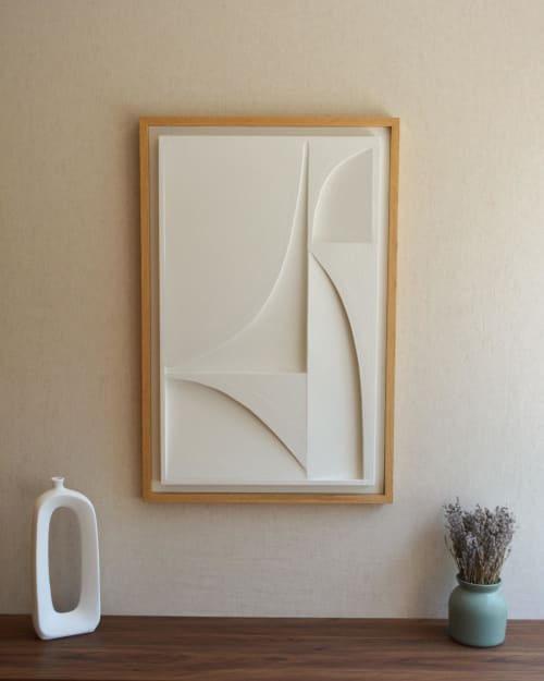 No. 15 Japandi Plaster Wall Relief - Scandinavian Neutral Decor | Wall Hangings by Joseph Aurelius