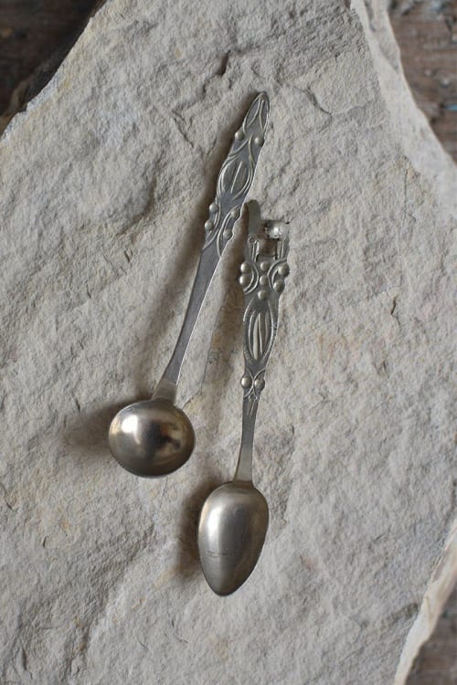 Set of 2 Nickel Silver Bolivian Tea Spoons | Utensils by OWO Ceramics