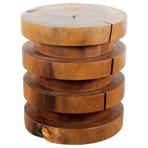 Haussmann® Wood Towering Rings Table 18 in DIA x 20 in | Coffee Table in Tables by Haussmann®