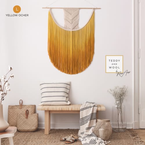Macrame Fiber Art - Pick the perfect size and color - "EVA" | Wall Hangings by Rianne Aarts / Teddy and Wool Studio