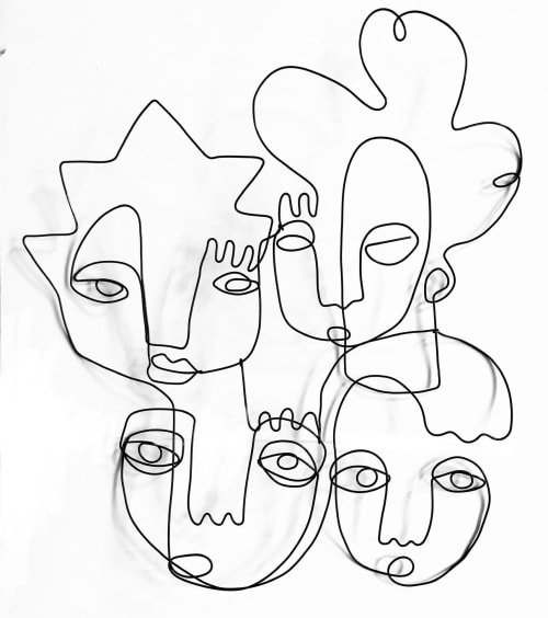 Wire Sculpture “Multiface 6” 2020 - Abstract Portrait | Sculptures by Wired Sculpture Studios