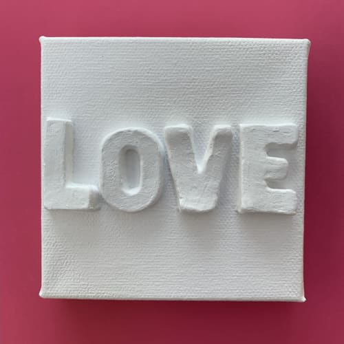 Love 4" x 4" | Mixed Media in Paintings by Emeline Tate
