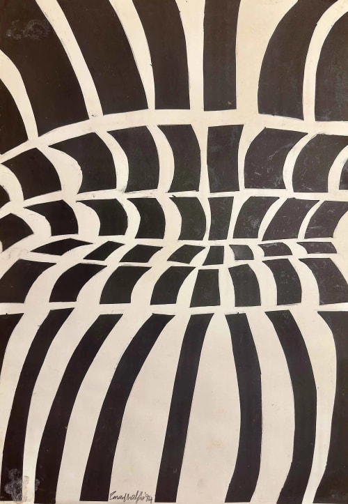 Optical Web - Original Collage - Black & White Illusion Art | Paintings by Eman's Gallery