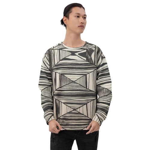 Unisex Sweatshirt - Deception - Geometric Op Art | Work by Eman's Gallery