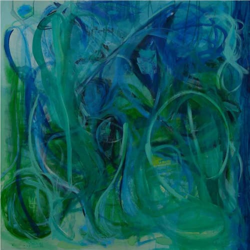 Emerald Code | Oil And Acrylic Painting in Paintings by Gabriela Tolomei