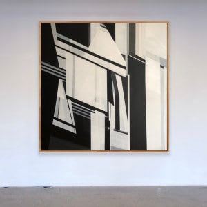 Abstract Painting 60x60 Black and White | Time by Shilo Ratner | Paintings by Shilo Ratner