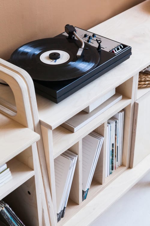 Now Playing Vinyl Record Stand 2 Pieces Wood Vinyl Record Holder Display  Minimalistic Records Storage Display 