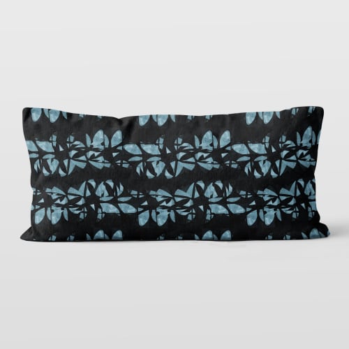 Lei in Aqua 12x24 Lumbar Pillow Cover | Pillows by Brandy Gibbs-Riley