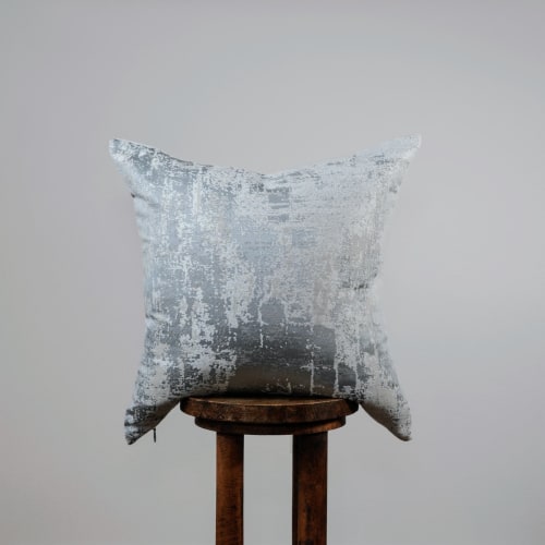 Abstract Cloudy Grey and Silver Pillow 22x22 | Pillows by Vantage Design