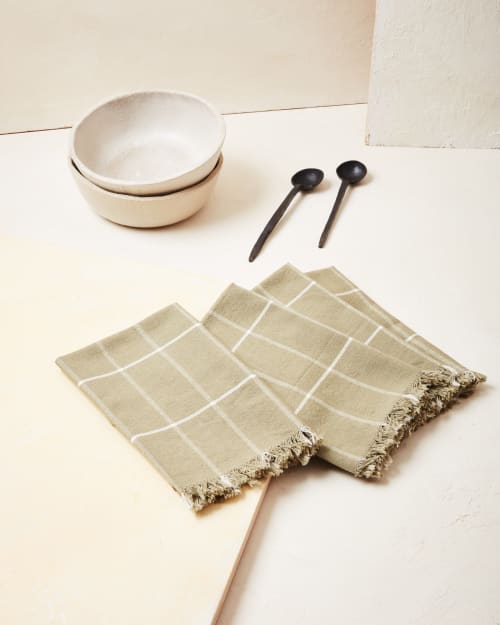 Grid Napkin - Sage | Linens & Bedding by MINNA