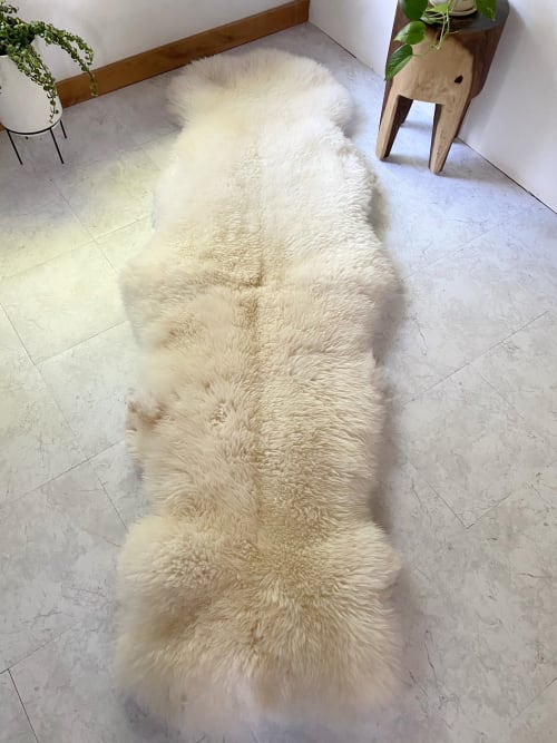 Double Sheepskin in Golden White (One-of-a-Kind) | Area Rug in Rugs by East Perry