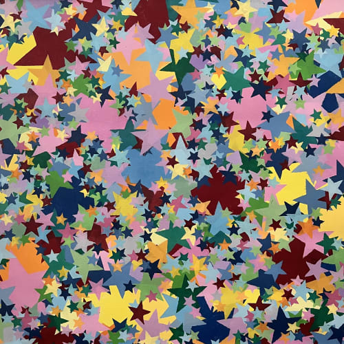 Shooting Stars 24"x 24" | Oil And Acrylic Painting in Paintings by Emeline Tate