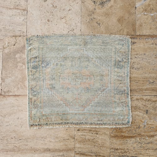 Square Turkish Carpet Rug 2'2'' X 2'6'' | Area Rug in Rugs by Vintage Pillows Store