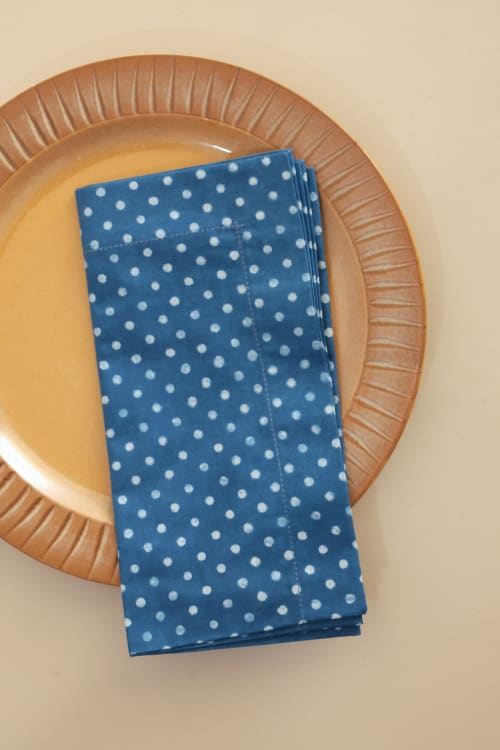 Neel Speckle Indigo  Napkins, Set of 4 | Linens & Bedding by Ninéh