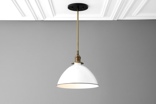 10 Inch White Shade Pendant Light - Model No. 8906 | Pendants by Peared Creation