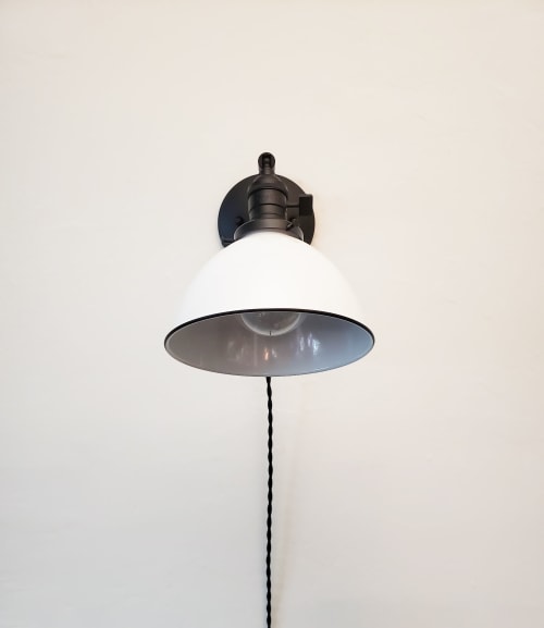 Swing Arm Bedside Kids Wall Color Light - Matte Black | Sconces by Retro Steam Works