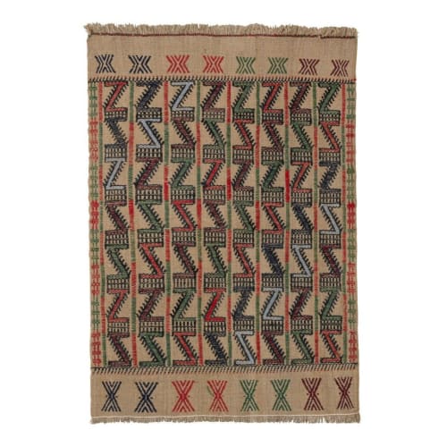 Handwoven Turkish Kilim Rug Pastel Colors Area Rug Petite | Rugs by Vintage Pillows Store