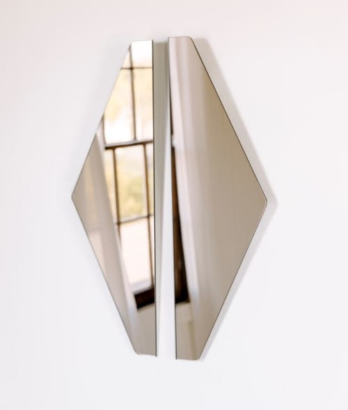 "Aria Refract" Bronze Diamond Reflected Set-Standard Size | Mirror in Decorative Objects by Candice Luter Art & Interiors