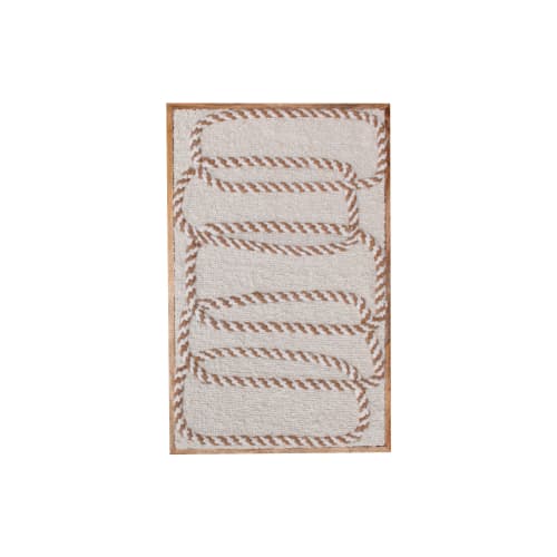 Handwoven Framed Wool Wall Art, Textured Neutral Boho Decor | Wall Hangings by Swiflo